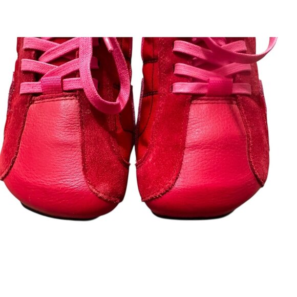Vintage Y2K Diesel Archive Aquila Lace Up Tennis Shoes Womens 9 Pink Red Suede - Picture 6 of 16